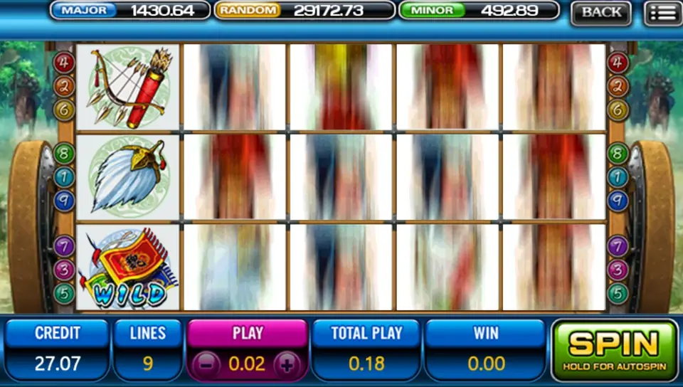 Three Kingdom on ACE333 with the Wild banner on reel 1 while the other reels spin