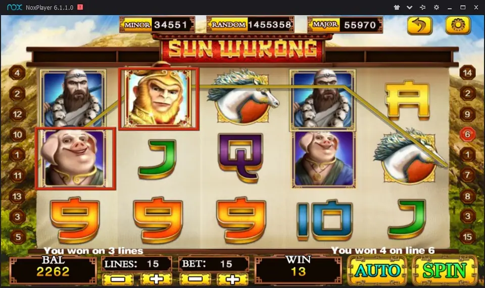 Sun Wukong reels on Mega888 with the Monkey King, Pigsy and a white horse, three jackpot counters on top and the bet bar below